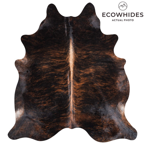 Brazilian Dark Brindle Cowhide Rug Size 7'2" L x 6'7" W 8805