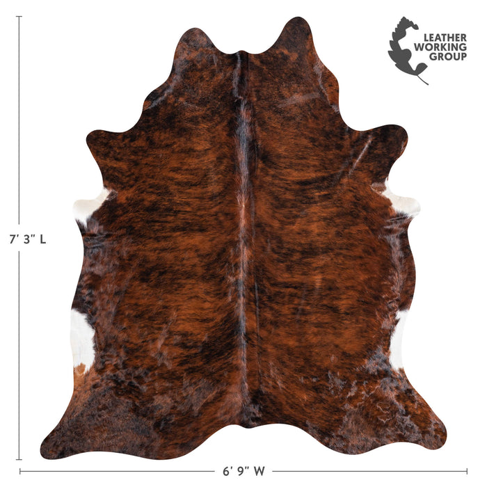 Brazilian Brindle Cowhide Rug Size 7'3" L x 6'9" W 8807
