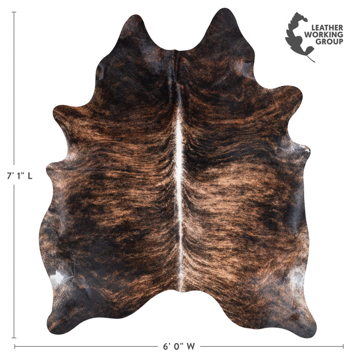 Brazilian Brindle Cowhide Rug Size 7'1" L x 6'0" W 8808