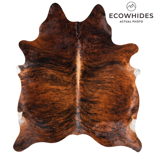 Brazilian Brindle Cowhide Rug Size 7'6" L x 6'5" W 8809