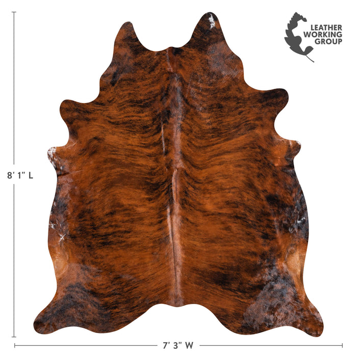 Brazilian Brindle Cowhide Rug Size 8'1" L x 7'3" W 8812