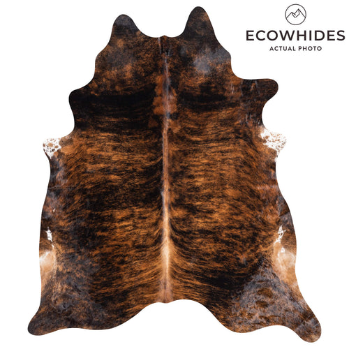 Brazilian Brindle Cowhide Rug Size 8'1" L x 6'11" W 8813