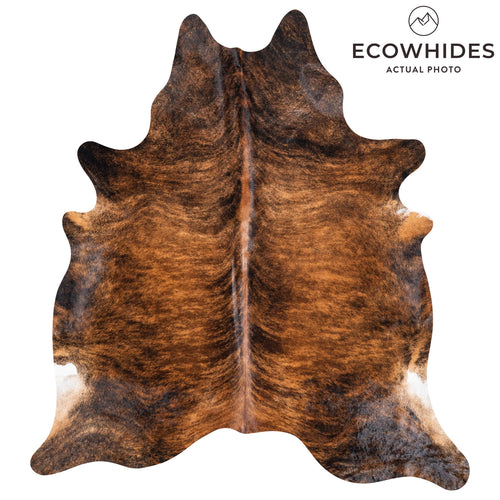 Brazilian Brindle Cowhide Rug Size 7'10" L x 7'2" W 8815