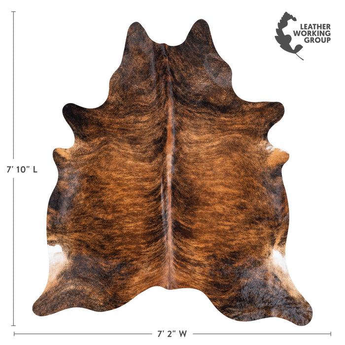 Brazilian Brindle Cowhide Rug Size 7'10" L x 7'2" W 8815