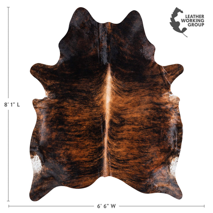 Brazilian Brindle Cowhide Rug Size 8'1" L x 6'6" W 8817