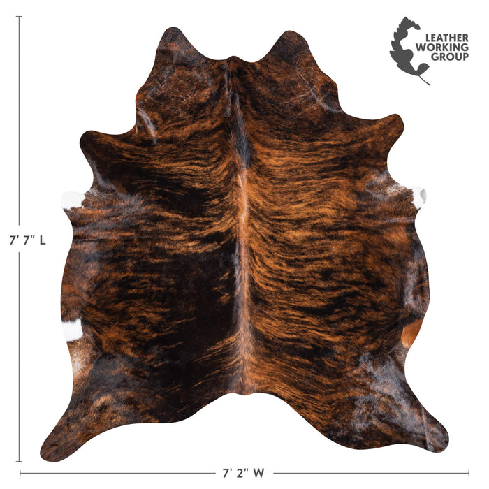 Brazilian Brindle Cowhide Rug Size 7'7" L x 7'2" W 8818