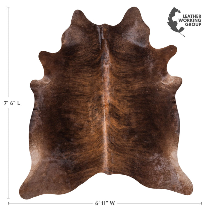 Brazilian Brindle Cowhide Rug Size 7'6" L x 6'11" W 8819