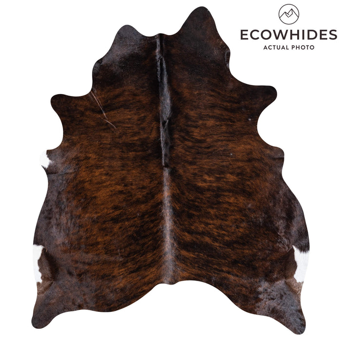 Brazilian Dark Brindle Cowhide Rug Size 6'8" L x 5'8" W 8821