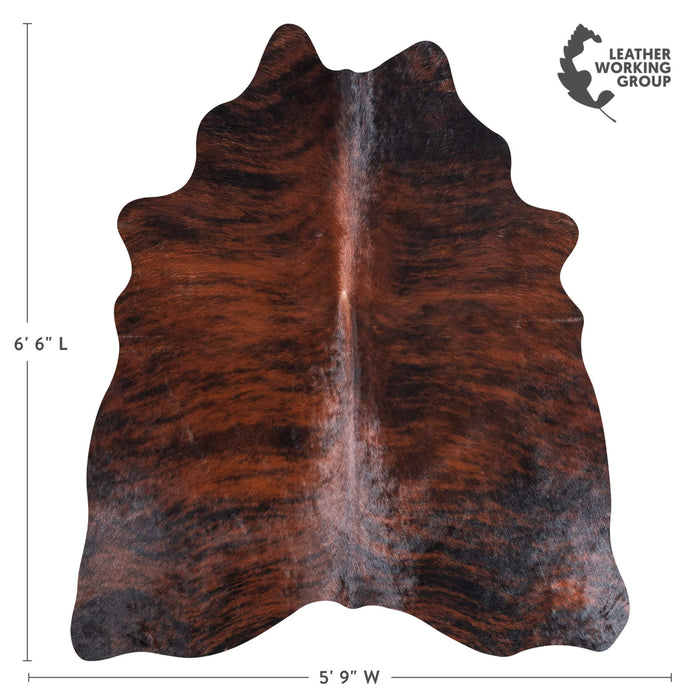 Brazilian Brindle Cowhide Rug Size 6'6" L x 5'9" W 8823