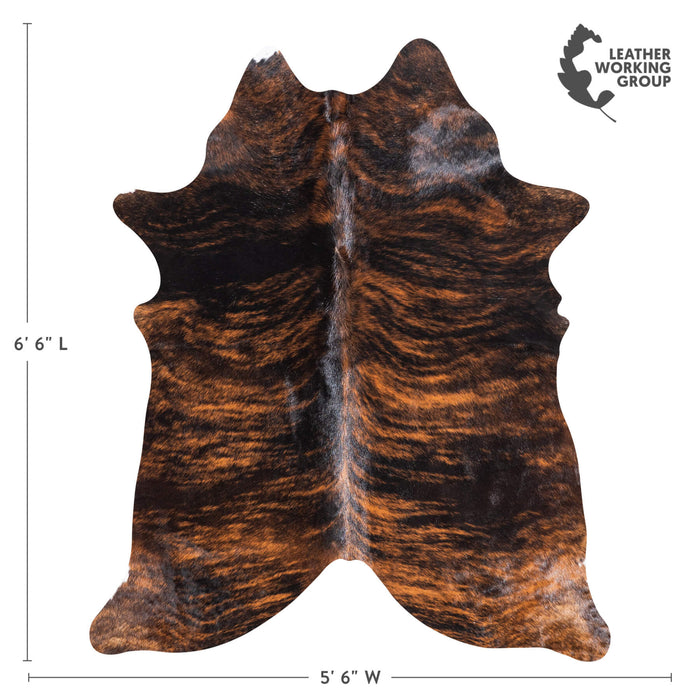 Brazilian Brindle Cowhide Rug Size 6'6" L x 5'6" W 8825