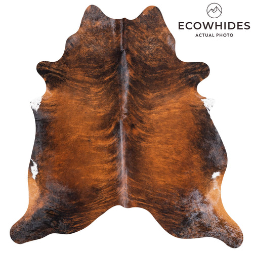 Brazilian Brindle Cowhide Rug Size 7'3" L x 6'8" W 8826