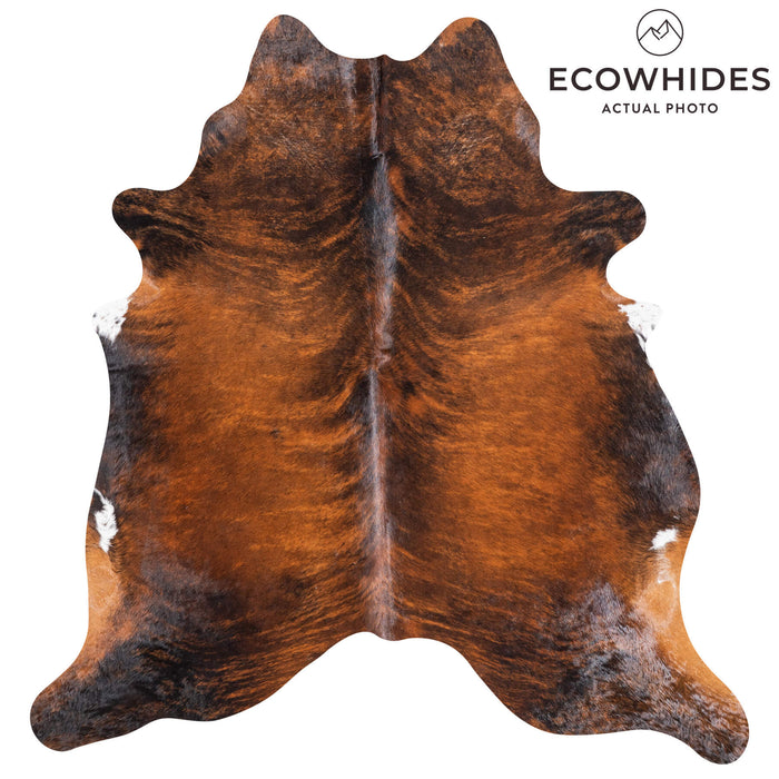 Brazilian Brindle Cowhide Rug Size 7'3" L x 6'8" W 8826