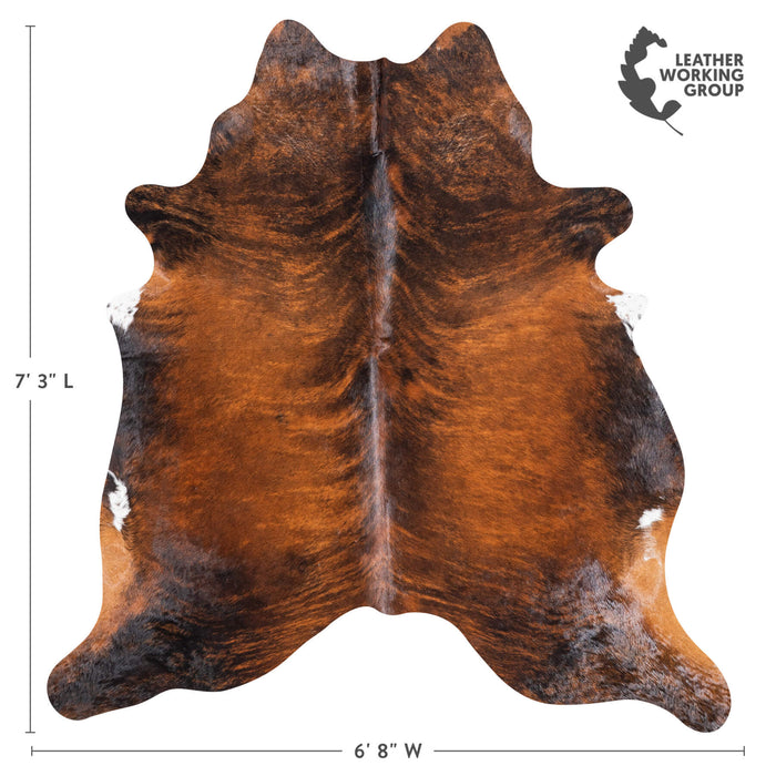 Brazilian Brindle Cowhide Rug Size 7'3" L x 6'8" W 8826