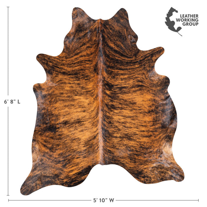 Brazilian Brindle Cowhide Rug Size 6'8" L x 5'10" W 8827