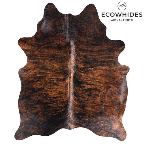 Brazilian Brindle Cowhide Rug Size 6'8" L x 5'5" W 8829
