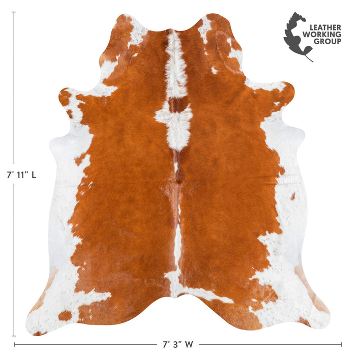 Brazilian Hereford Cowhide Rug Size 7'11" L x 7'3" W 8830