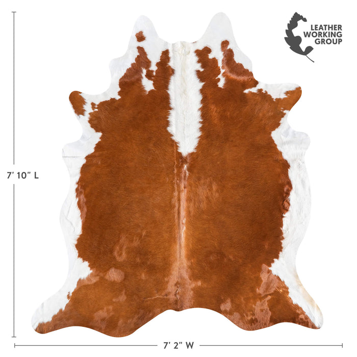 Brazilian Hereford Cowhide Rug Size 7'10" L x 7'2" W 8836