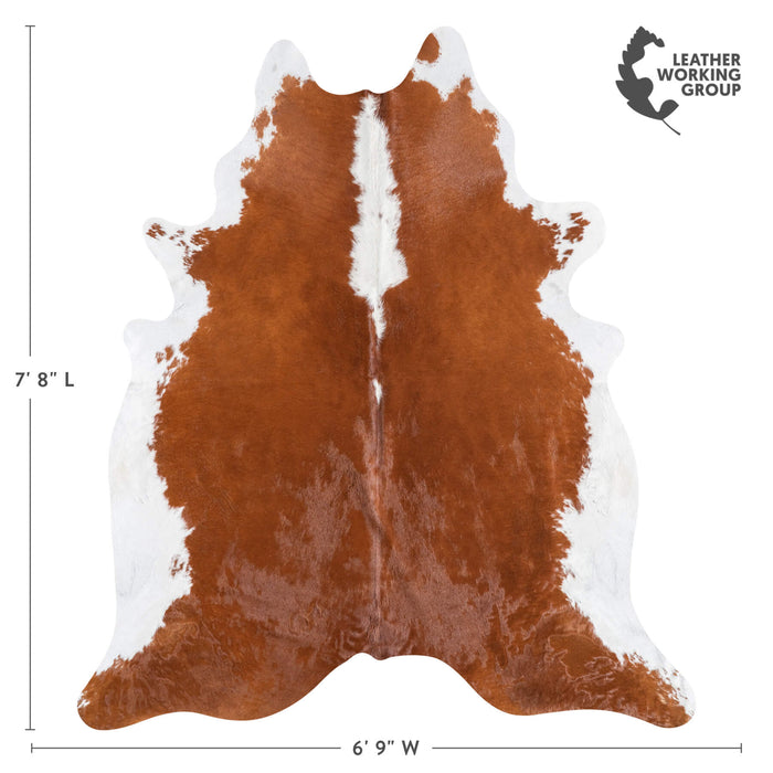 Brazilian Hereford Cowhide Rug Size 7'8" L x 6'9" W 8839