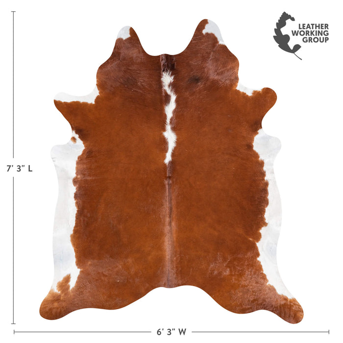 Brazilian Hereford Cowhide Rug Size 7'3" L x 6'3" W 8840