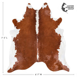 Brazilian Hereford Cowhide Rug Size 7'3" L x 6'7" W 8843