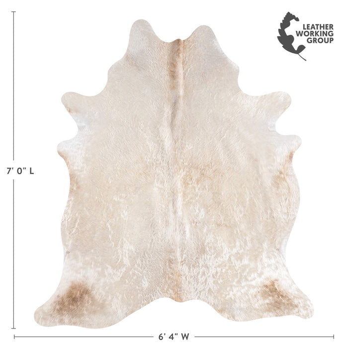 Brazilian Champagne Cowhide Rug Size 7'0" L x 6'4" W 8856