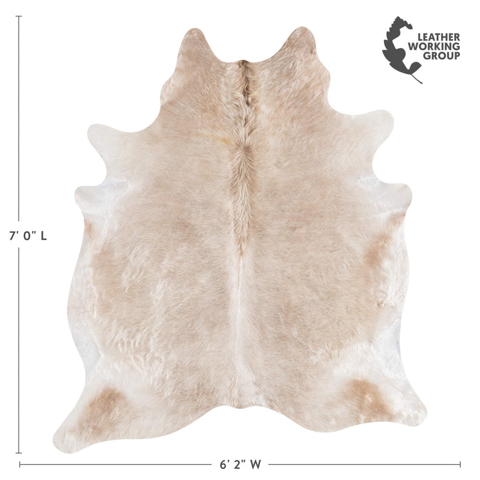 Brazilian Champagne Cowhide Rug Size 7'0" L x 6'2" W 8859