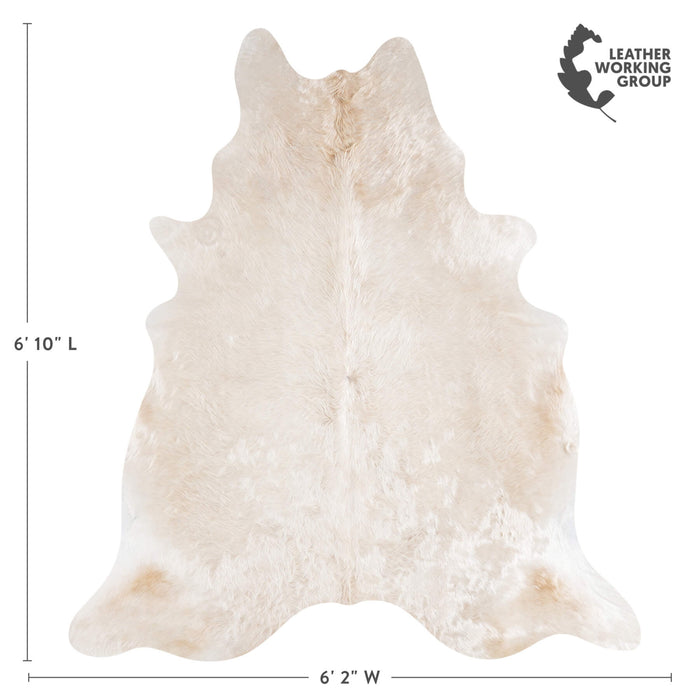 Brazilian Champagne Cowhide Rug Size 6'10" L x 6'2" W 8860
