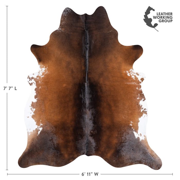 Brazilian Mahogany Cowhide Rug Size 7'7" L x 6'11" W 8863