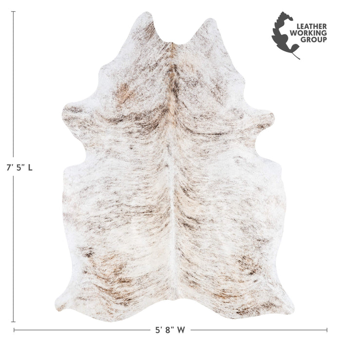 Brazilian Light Grey Brindle Cowhide Rug Size 7'5" L x 5'8" W 8873