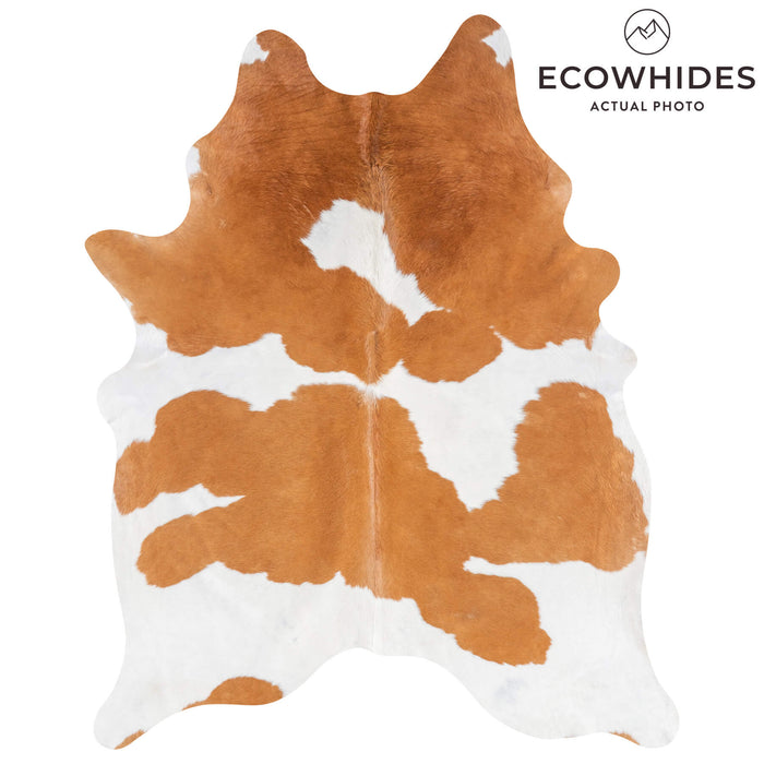 Brazilian Brown and White Cowhide Rug Size 8'5" L x 6'8" W 8882