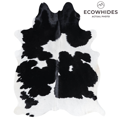 Brazilian Black and White Cowhide Rug Size 7'6" L x 6'0" W 8883