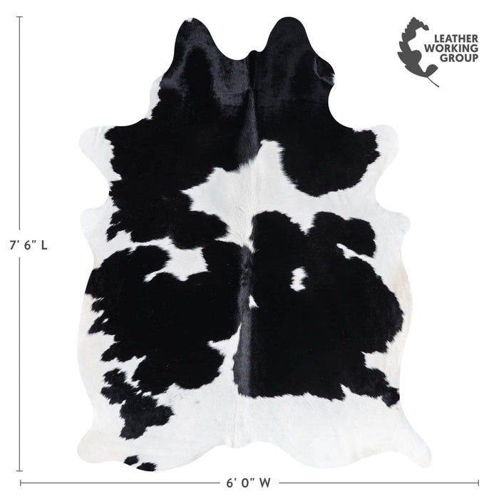 Brazilian Black and White Cowhide Rug Size 7'6" L x 6'0" W 8883