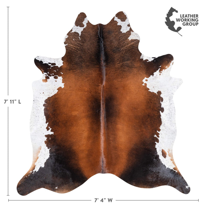 Brazilian Mahogany Cowhide Rug Size 7'11" L x 7'4" W 8894