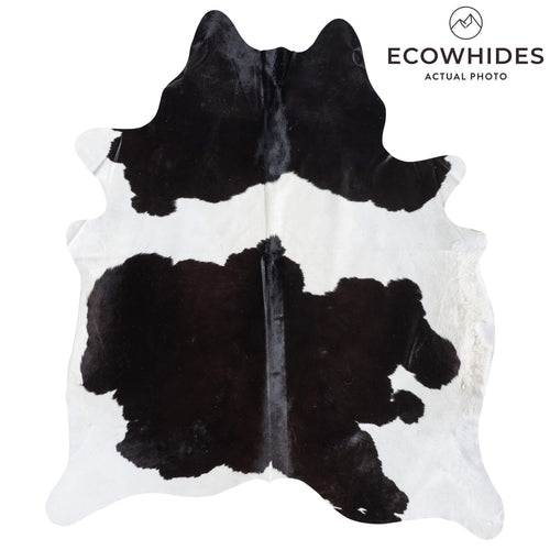 Brazilian Black and White Cowhide Rug Size 7'5" L x 6'7" W 8901