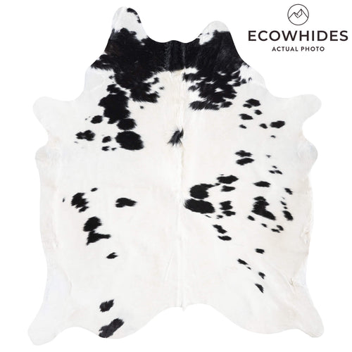 Brazilian Black and White Cowhide Rug Size 7'4" L x 6'5" W 8903