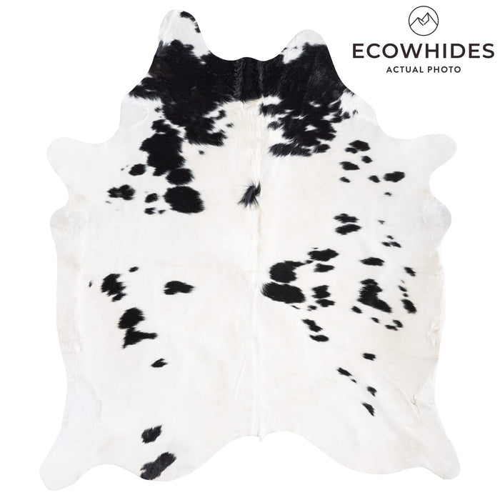 Brazilian Black and White Cowhide Rug Size 7'4" L x 6'5" W 8903