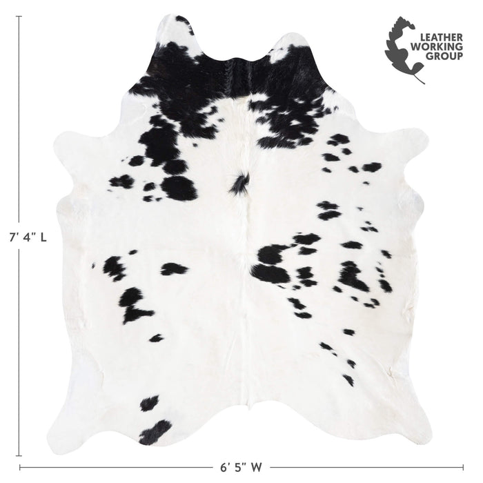 Brazilian Black and White Cowhide Rug Size 7'4" L x 6'5" W 8903