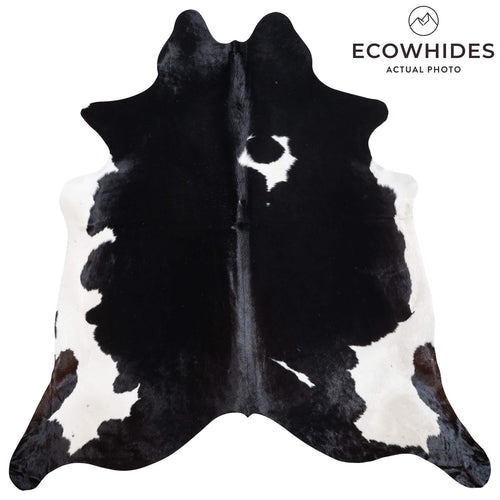 Brazilian Black and White Cowhide Rug Size 7'10" L x 7'7" W 8904