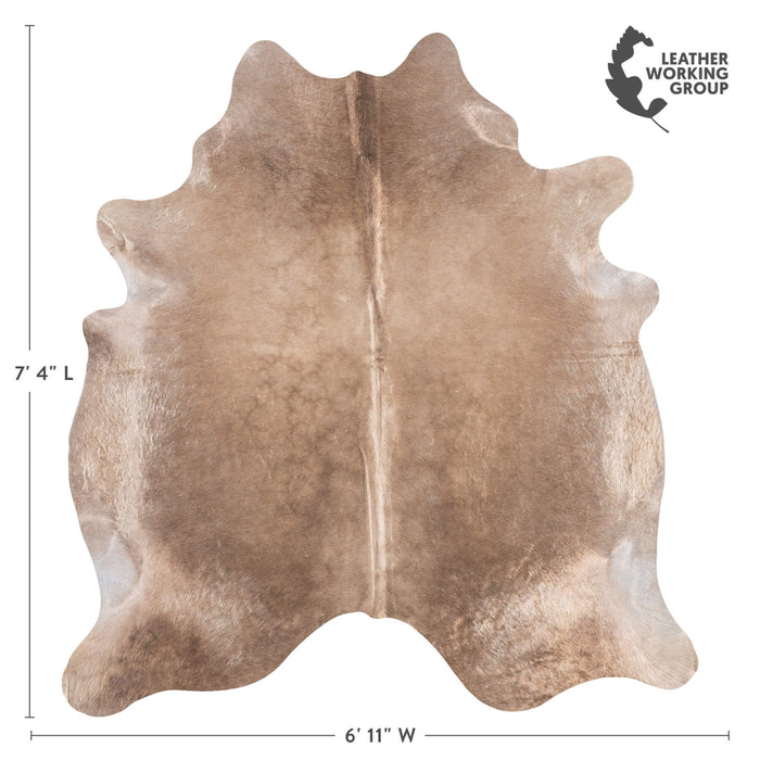 Brazilian Beige Cowhide Rug Size 7'4" L x 6'11" W 8915