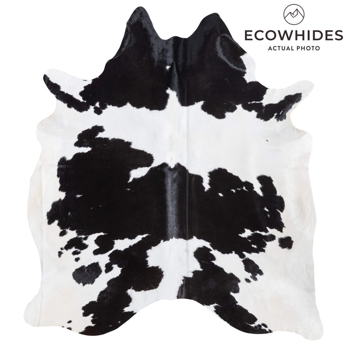 Brazilian Black and White Cowhide Rug Size 7'6" L x 6'10" W 8917