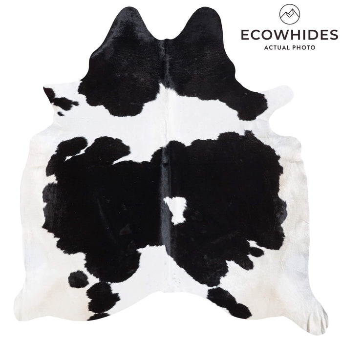 Brazilian Black and White Cowhide Rug Size 7'8" L x 7'4" W 8927