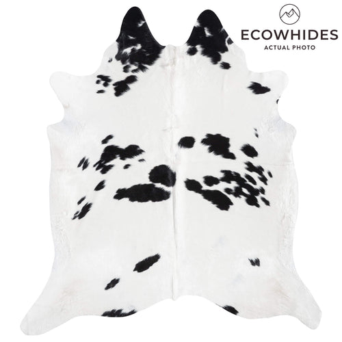 Brazilian Black and White Cowhide Rug Size 7'8" L x 6'11" W 8934