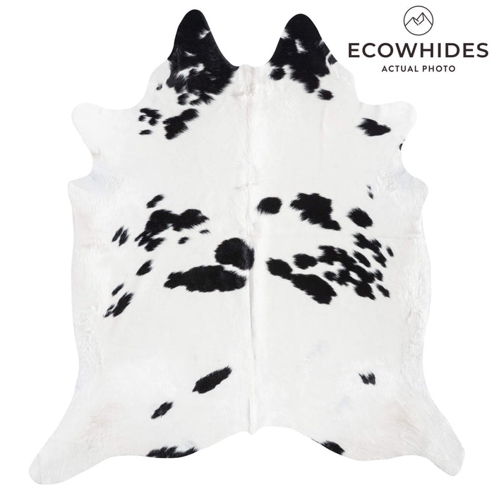 Brazilian Black and White Cowhide Rug Size 7'8" L x 6'11" W 8934