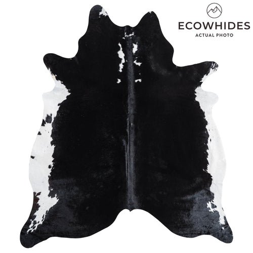 Brazilian Black and White Cowhide Rug Size 8'0" L x 7'0" W 8935