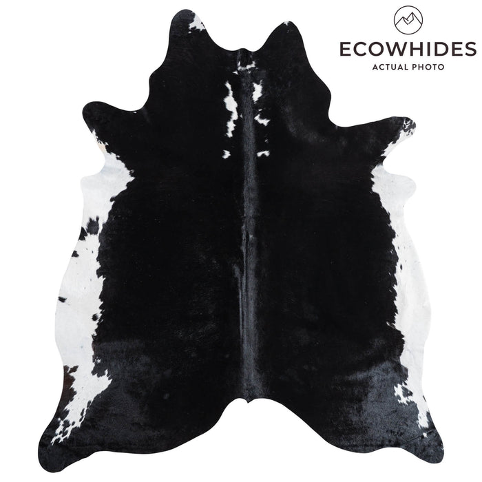 Brazilian Black and White Cowhide Rug Size 8'0" L x 7'0" W 8935