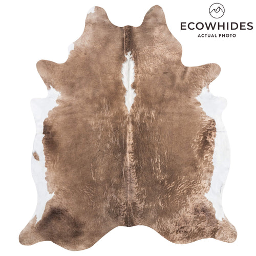 Brazilian Chocolate and White Cowhide Rug Size 8'0" L x 7'0" W 8937