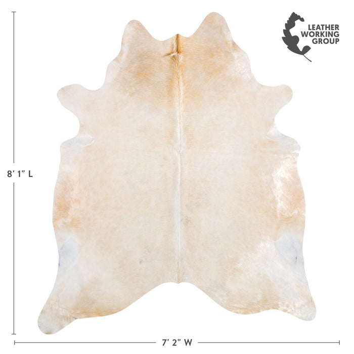 Brazilian Palomino and White Cowhide Rug Size 8'1" L x 7'2" W 8939
