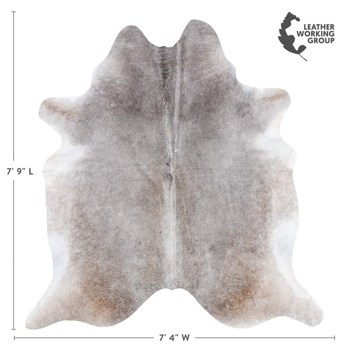 Brazilian Grey Palomino Cowhide Rug Size 7'9" L x 7'4" W 8943