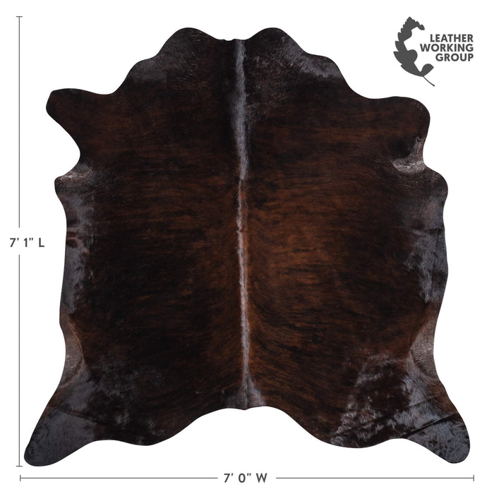 Brazilian Dark Brindle Cowhide Rug Size 7'1" L x 7'0" W 8951