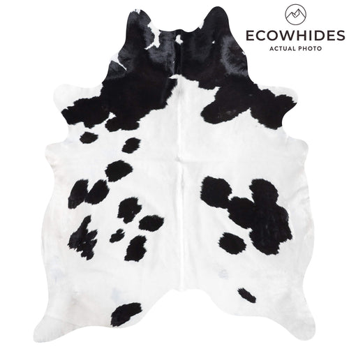 Brazilian Black and White Cowhide Rug Size 8'2" L x 6'11" W 8952